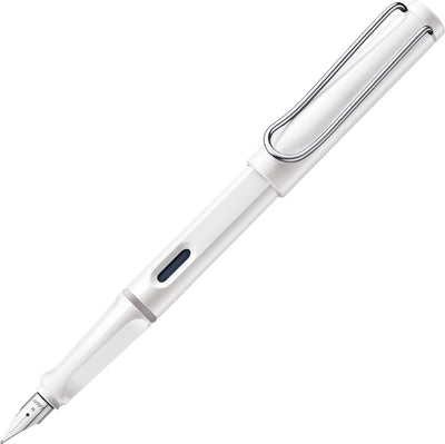 Lamy safari white vulpen - vulpen met ergonomische grip en gepolijnde stalen penpunt in schrijfdikte ef - robuust asa-kunststof - inclusief inktpatroon t 10 blauw