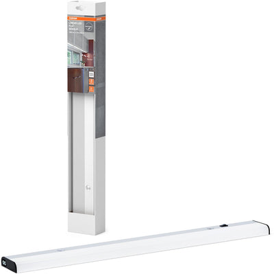 Osram vlakke onderkastlamp met sensor, in zilver van aluminium, koudwit, ip20-bescherming, voor onderkastplankverlichting