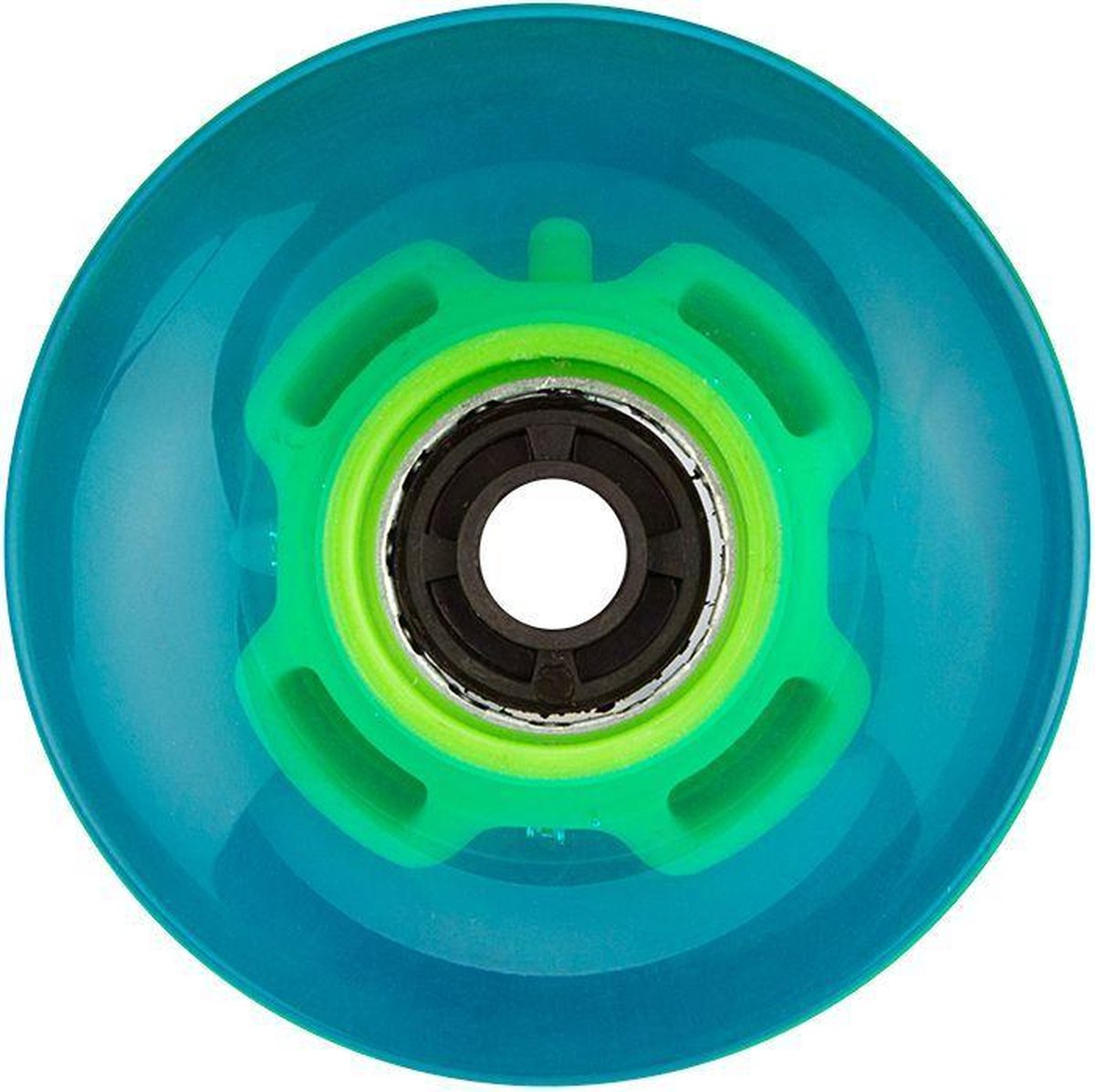 Nijdam led wielen voor flip grip board - 60 x 45 mm - blauw fluorgroen