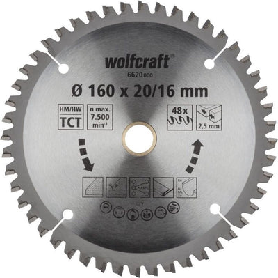 Wolfcraft - cirkelzaagblad 160 x 20 - zaagblad - serie lila nieuw - 6620000