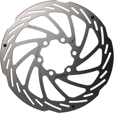 Bbb cycling schijfrem powerstop 6-gaats remschijf bbs-111 - zilver - 140 mm