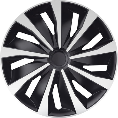Carpoint wieldoppenset grip 14 inch zwart zilver 4 stuks