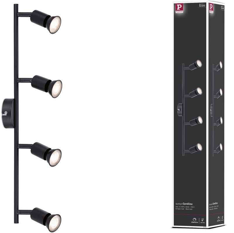 Paulmann spotlight carolina gu10 230v max. 4x10w dimbaar zwart mat