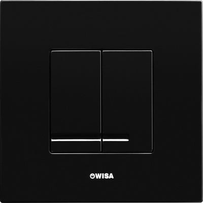 Wisa xs bedieningspaneel - vierkant - 16x16x1 - dualflush - kunststof - zwart