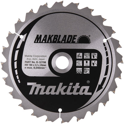 Makita ø190mm asgat 20mm 24t afkortzaagblad voor hout | makblade - b-32708