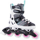 Tempish systent skeelers - inline skates - verstelbaar - kinderen - wit zwart roze - maat 33-36