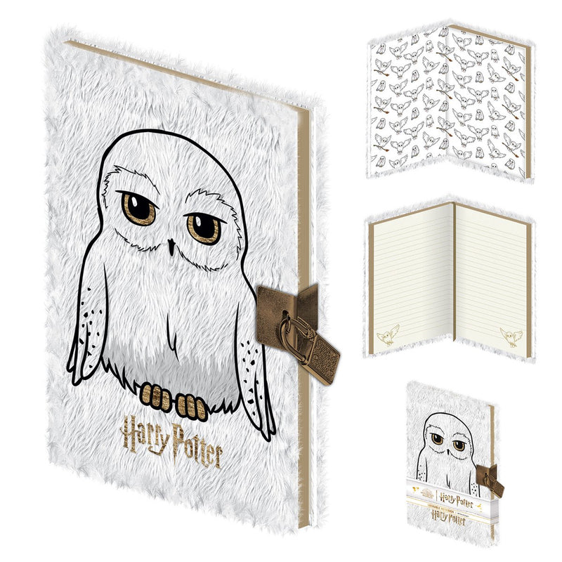 Harry potter hedwig unisex notebook - wit goudkleurig - standard