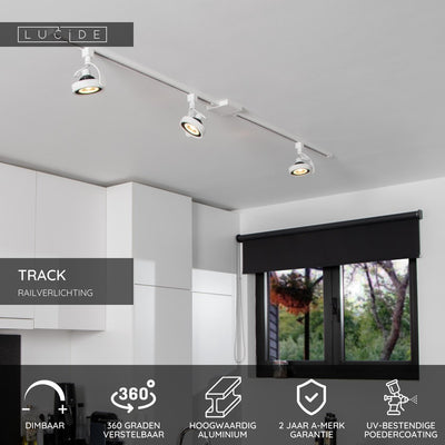 Lucide track dorian railspot - 1-fase railsysteem railverlichting - 1xes111 - wit (uitbreiding)