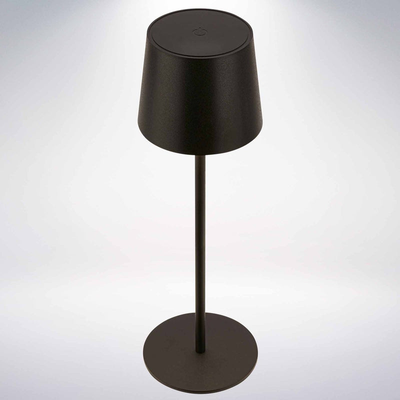 B.k.licht briloner suta - led tafellamp oplaadbaar – dimbaar – draadloos – 33cm hoog – ip44 – voor binnen buiten – op batterij – zwart