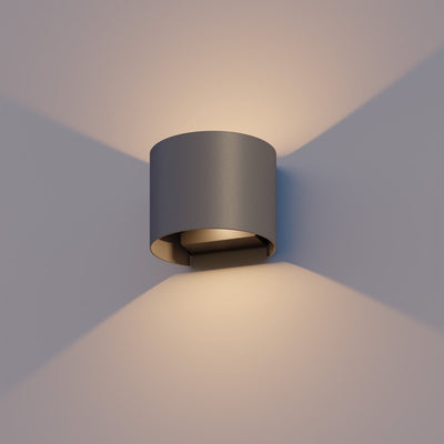 Calex led wandlamp verona - oval - led up down - verstelbare stralingshoek - 7w - tuinverlichting - modern design - warm wit licht - voor binnen en buiten - antraciet