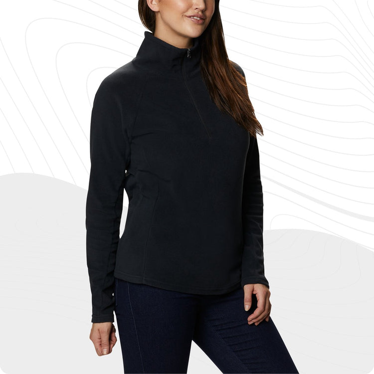 Columbia glacial™ iv 1 2 zip fleece trui - fleecetrui met halve rits - outdoortrui dames - zwart - maat xl