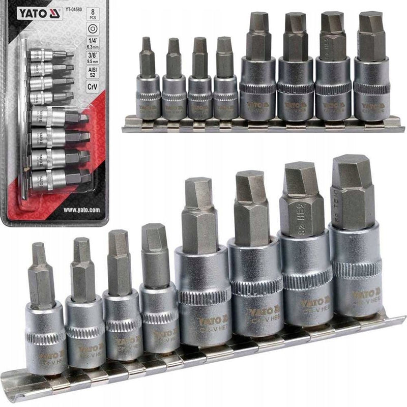 Yato schroefverwijderaar bits set 8 delig hex schroeven m6-m10