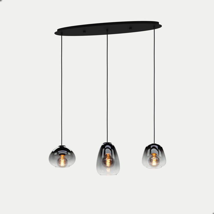 Eglo aguilares hanglamp - e27 - 84 cm - glas - zwart