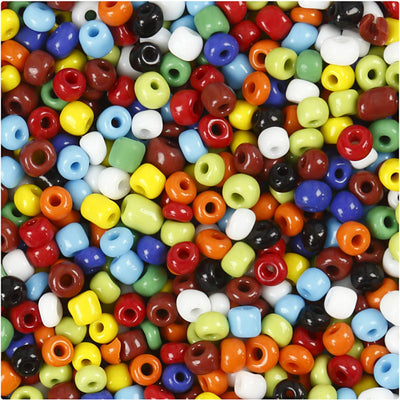 Creativ company http: www.cchobby.nl rocailles-d-4-mm-afm-6-0-gatgrootte-0-9-1-2-mm-diverse-kleuren-130-gr-1-doos