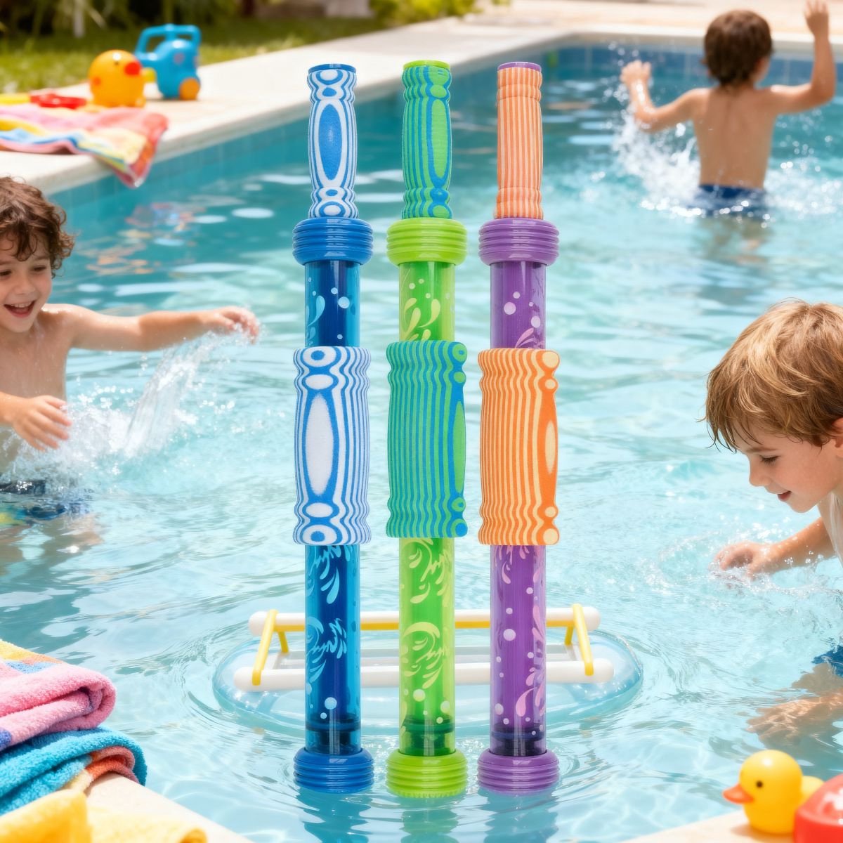 Eddy toys water shooter - waterpistool van kunststof - verkrijgbaar in blauw, groen of paars - geschikt voor buiten waterpret in de tuin of zwembad - lengte 46 cm - niet-elektrisch - vanaf 1 jaar