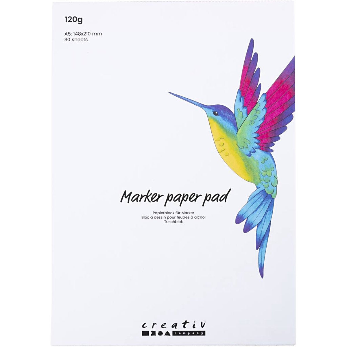 Creativ company https: www.cchobby.nl papierblok-voor-stiften-a5-vel-148x210-mm-120-gr-wit-30-vel-1-doos