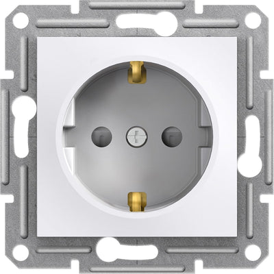 Schneider electric asfora stopcontact inbouw randaarde beveiliging - wit