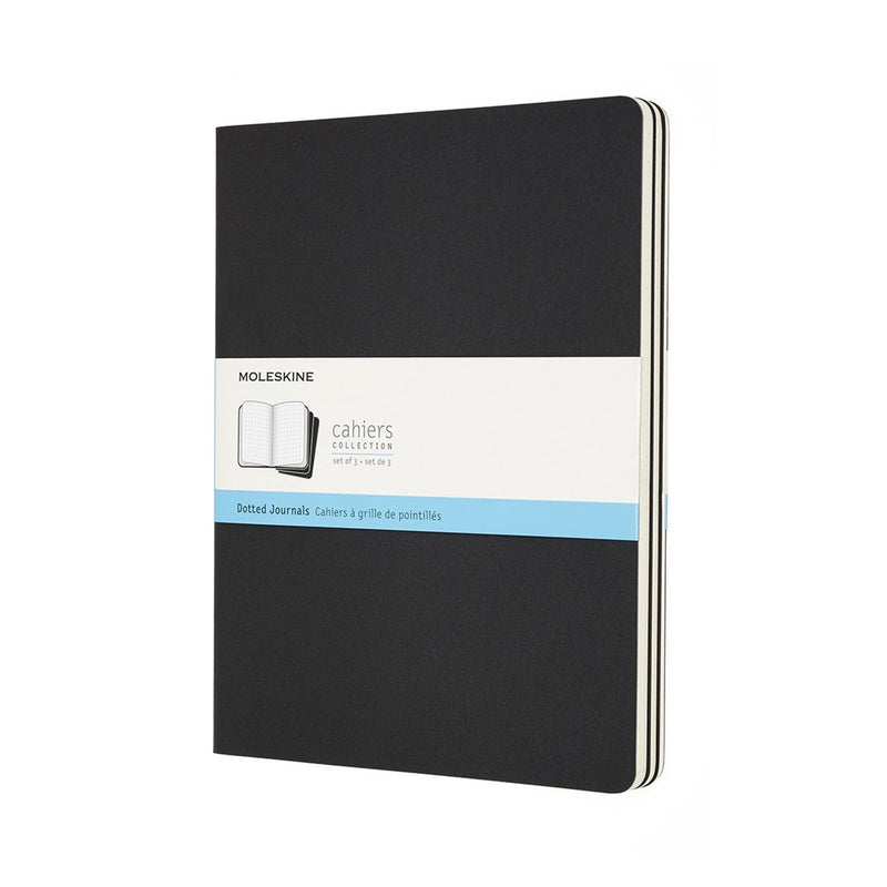 Moleskine cahier journals - extra large - gestippeld - zwart - set van 3