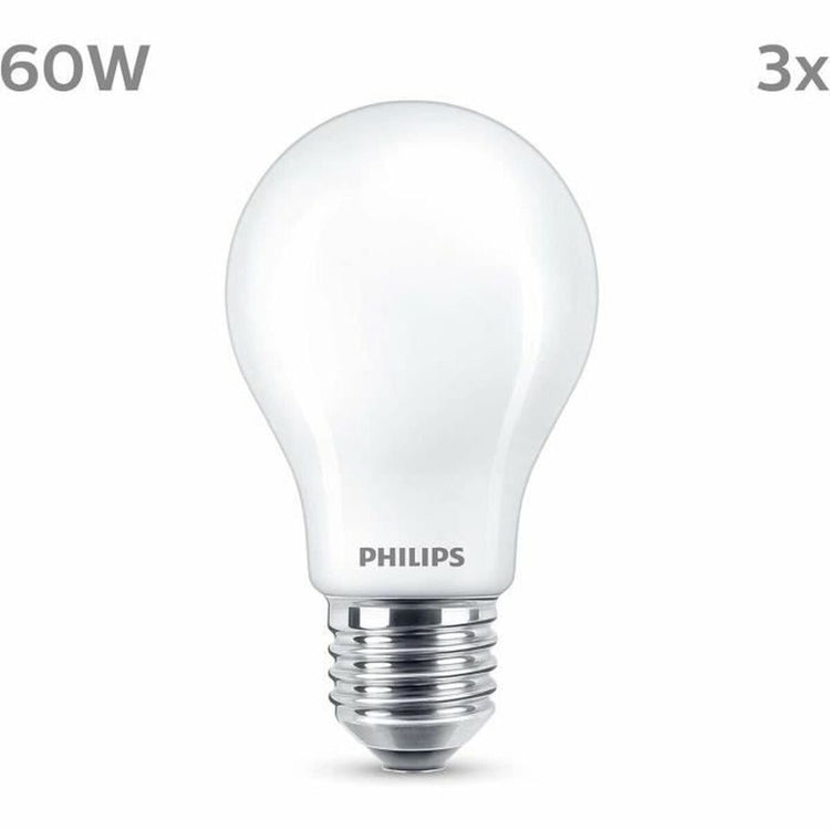 Philips led lamp mat - 60 w - e27 - warmwit licht - 3 stuks