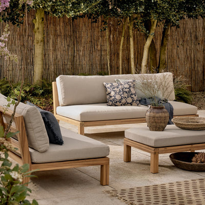 Vtwonen relax tuin hocker bijzettafel - acaciahout - naturel zand - 40x90x60