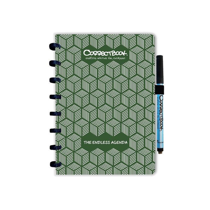 Correctbook endless agenda a5, uitwisbaar herbruikbaar, forest green (donkergroen)