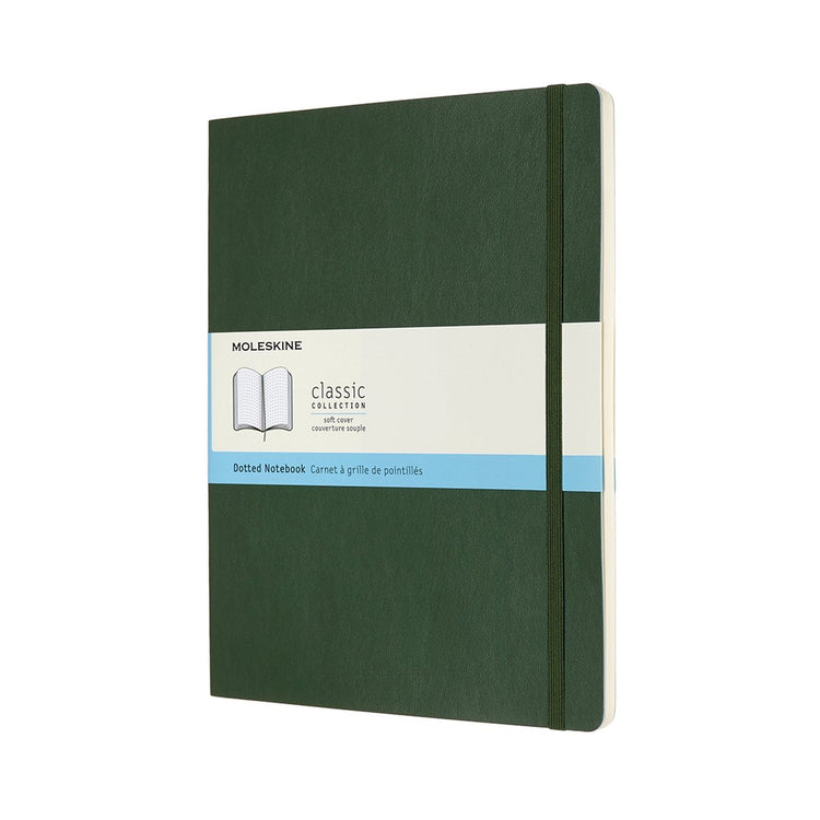 Moleskine classic notitieboek - extra large - softcover - gestippeld - mirte groen