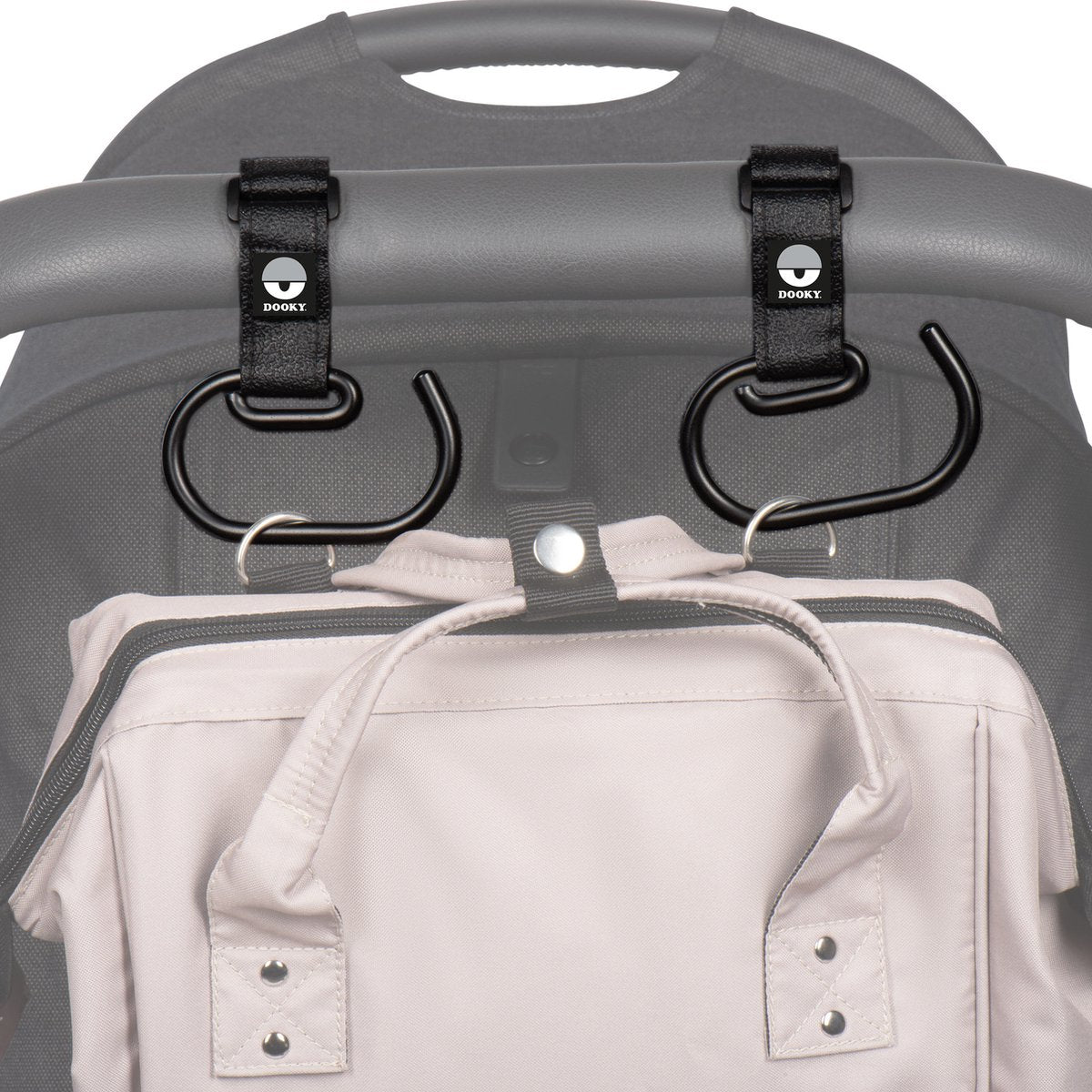 Dooky buggy kinderwagen haak groot 2 stuks - zwart