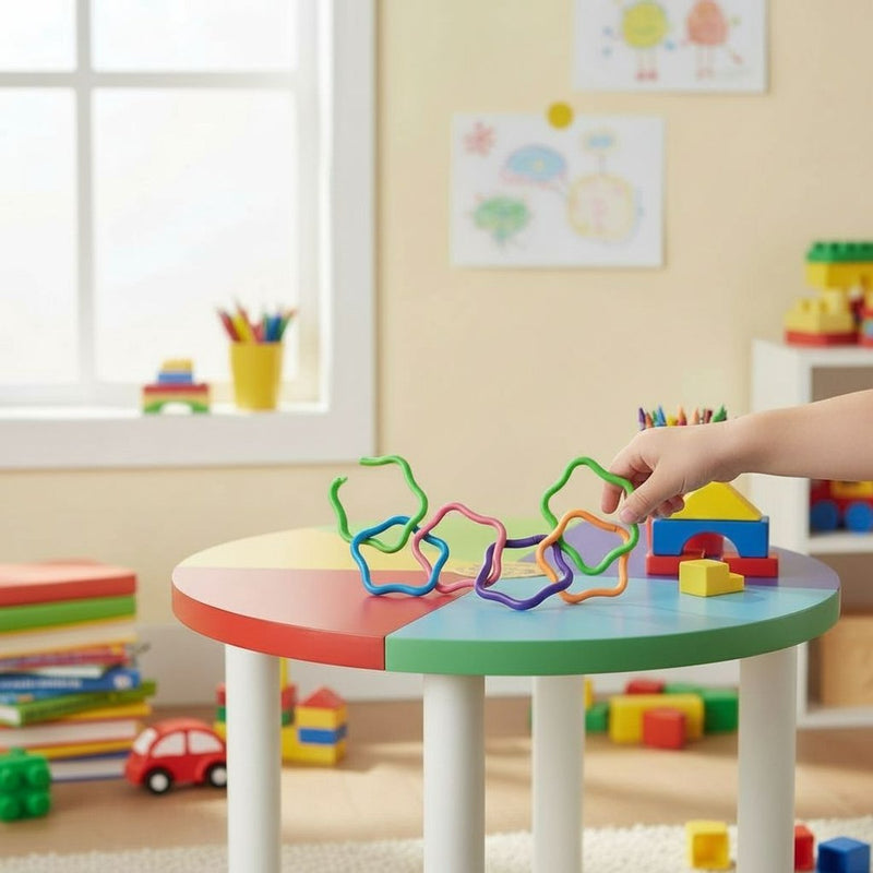 Eddy toys bloemen doolhof puzzel - vormenpuzzel met 6 stukjes - leuk uitdeelcadeau of traktatie - stimuleert behendigheid en logisch denken - 8,5 cm - meerkleurig