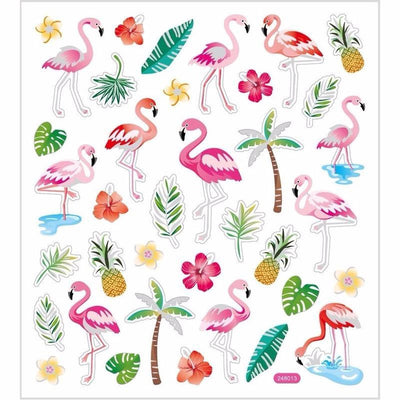 Creativ company flamingo stickervel met 37 gekleurde stickers