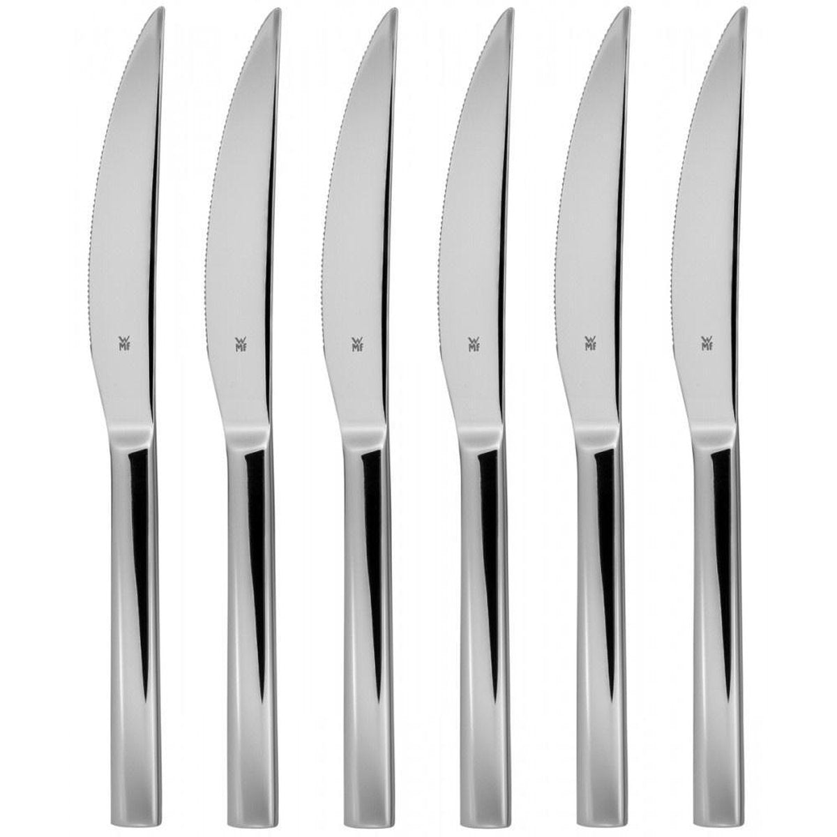Wmf nuova steakmessen - 6-delig - rvs - ergonomisch - voor perfect snijden