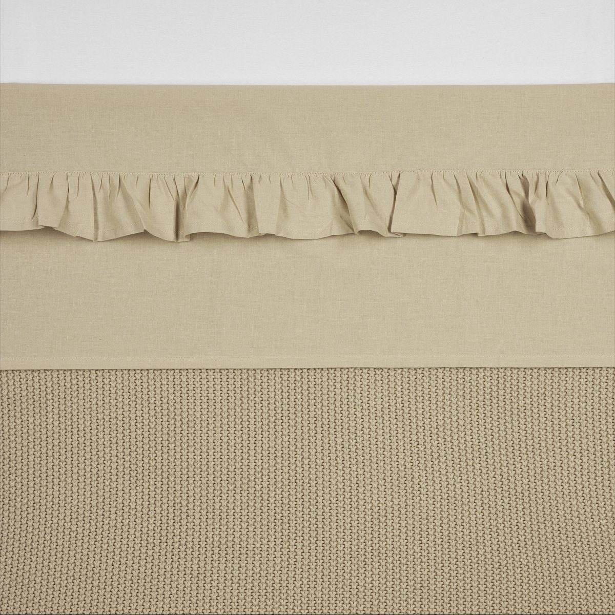 Meyco baby ruffle ledikant laken - sand - 100x150cm - 0.3 tog