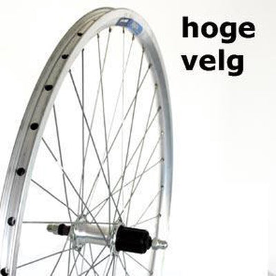 Roland Achterwiel 28 vast cass 8v Alu V-profil zilver