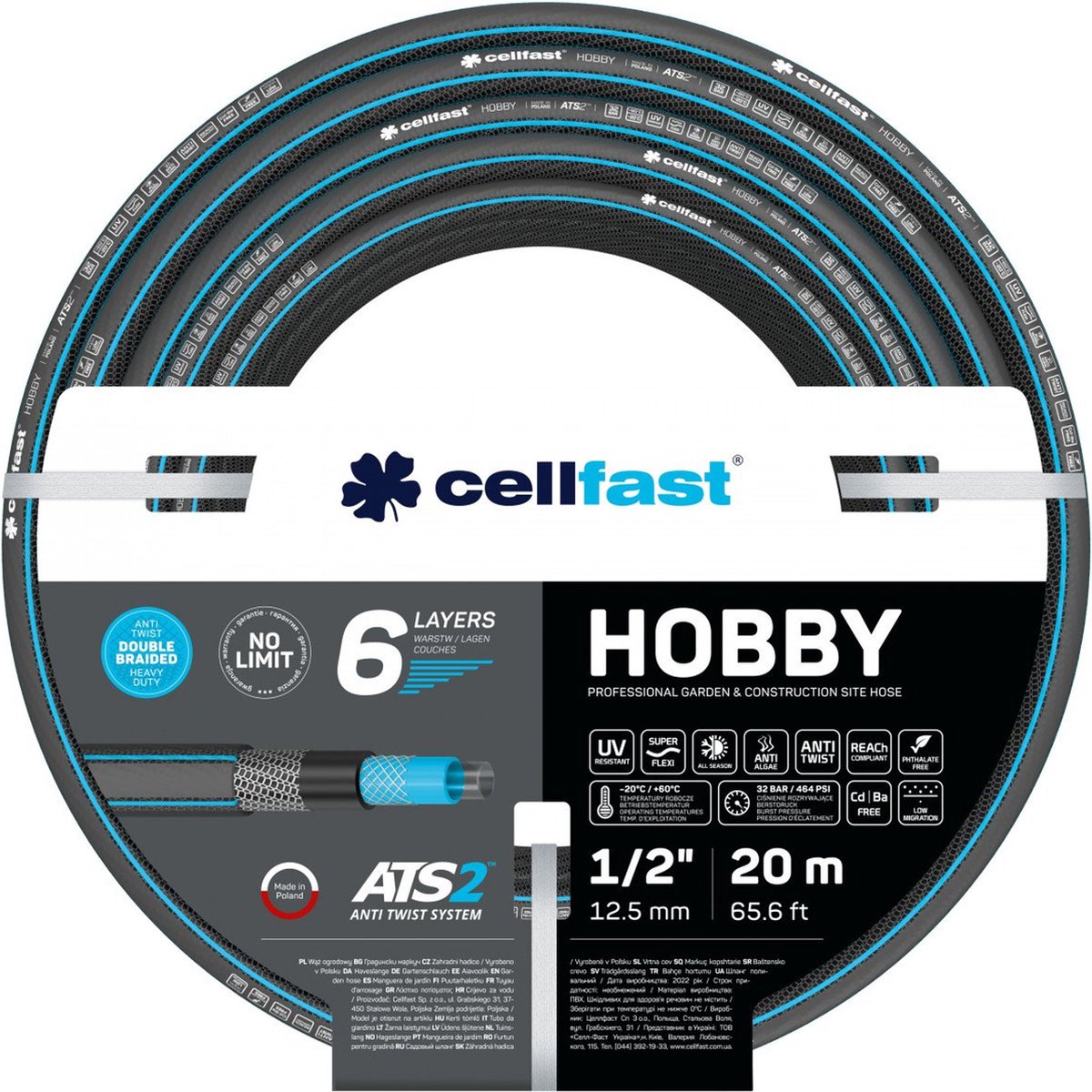 Cellfast hobby ats2™ - 6-laags tuinslang - 1 2 20m