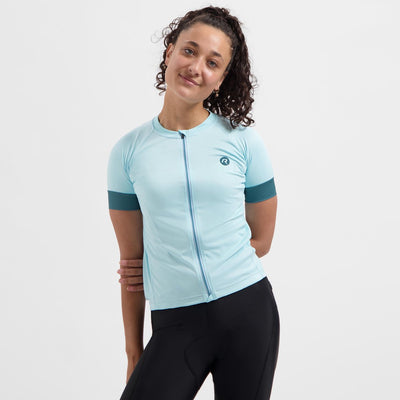 Rogelli modesta fietsshirt dames - korte mouwen - wielershirt - lichtblauw - maat l