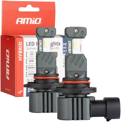 Amio led hb3 koplampen mistlampen hybrid series h10 hir1 wit 6000k - 5600lm canbus 60w
