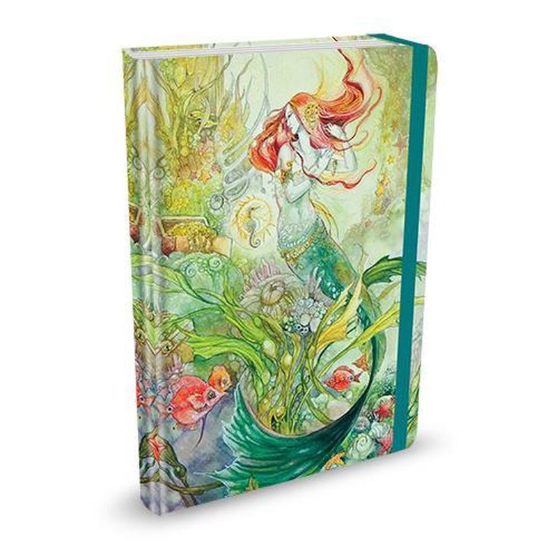Peter pauper mid size notitieboek - mermaid - met elastieksluiting - 16x21 cm