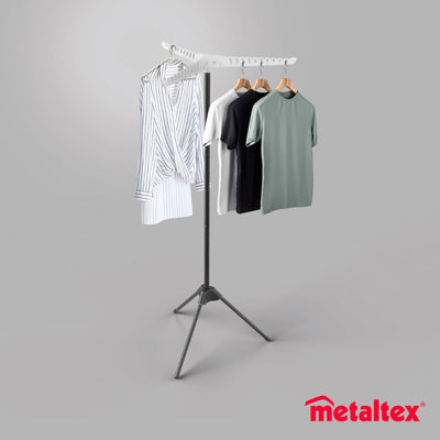Metaltex - droogrek tri-hang - verstelbaar kledingrek - 150cm - multifunctioneel - inklapbaar - voor 33 kledinghangers