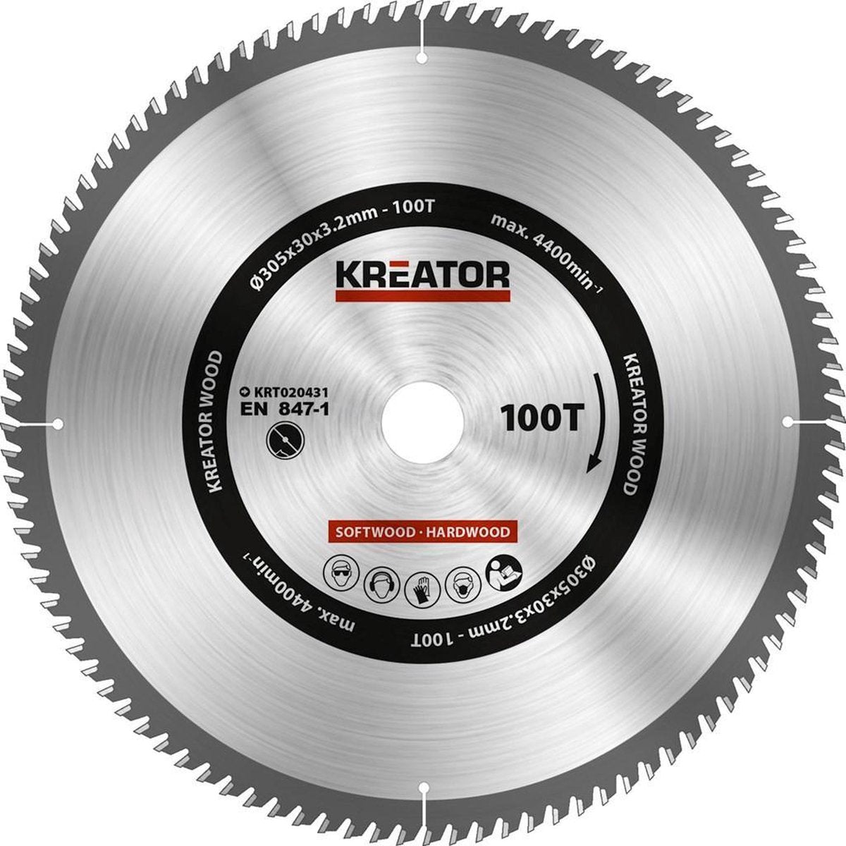 Kreator krt020431 zaagblad hout - 305mm100t