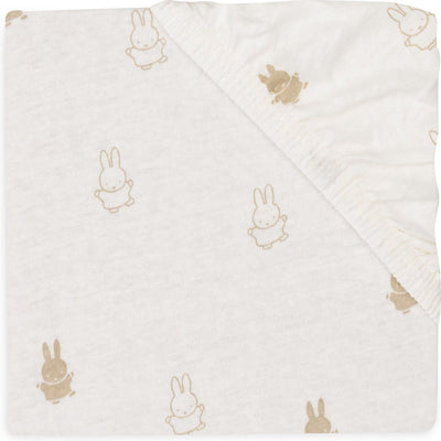 Jollein x nijntje - hoeslaken jersey 40 50x80 90cm - wieg, ledikant, babybed - happy miffy - nougat