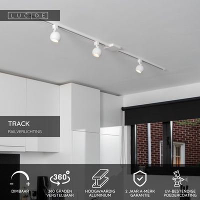 Lucide track favori railspot - 1-fase railsysteem railverlichting - 1xgu10 - wit (uitbreiding)