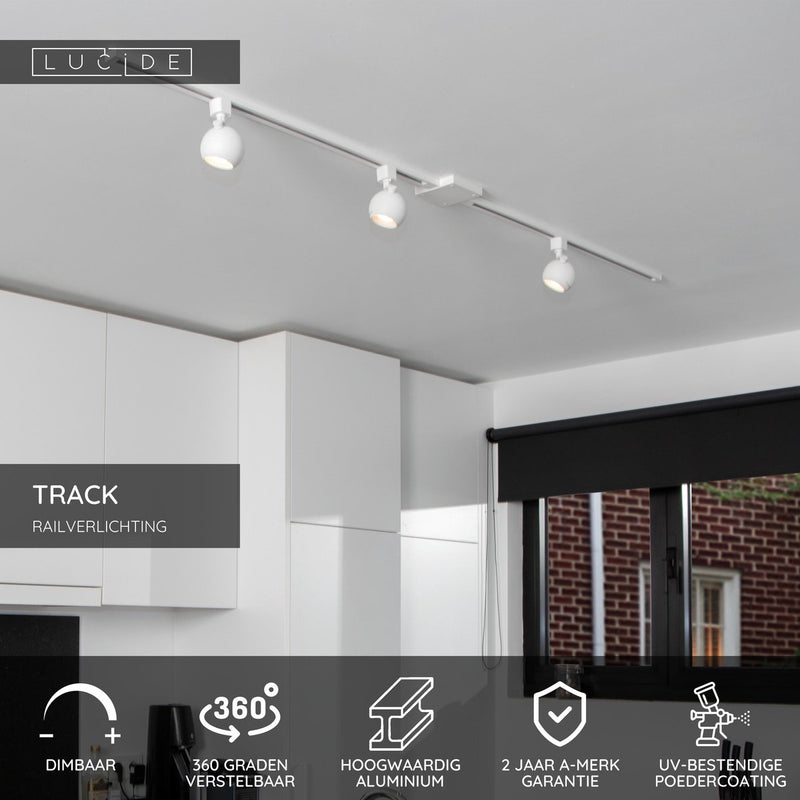Lucide track favori railspot - 1-fase railsysteem railverlichting - 1xgu10 - wit (uitbreiding)