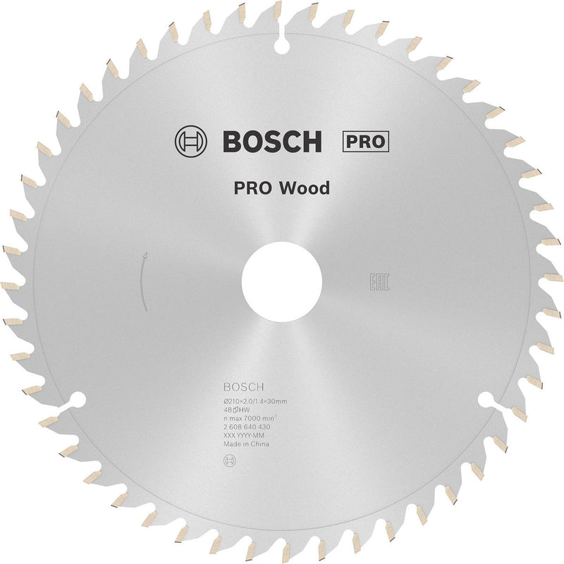 Bosch pro wood cirkelzaagblad, 210 x 2 x 30 mm