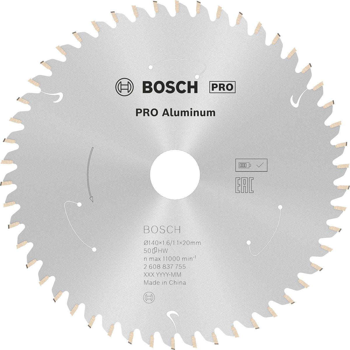 Bosch pro aluminium accus cirkelzaagblad 140 x 1,6 x 20 mm - 2608837755