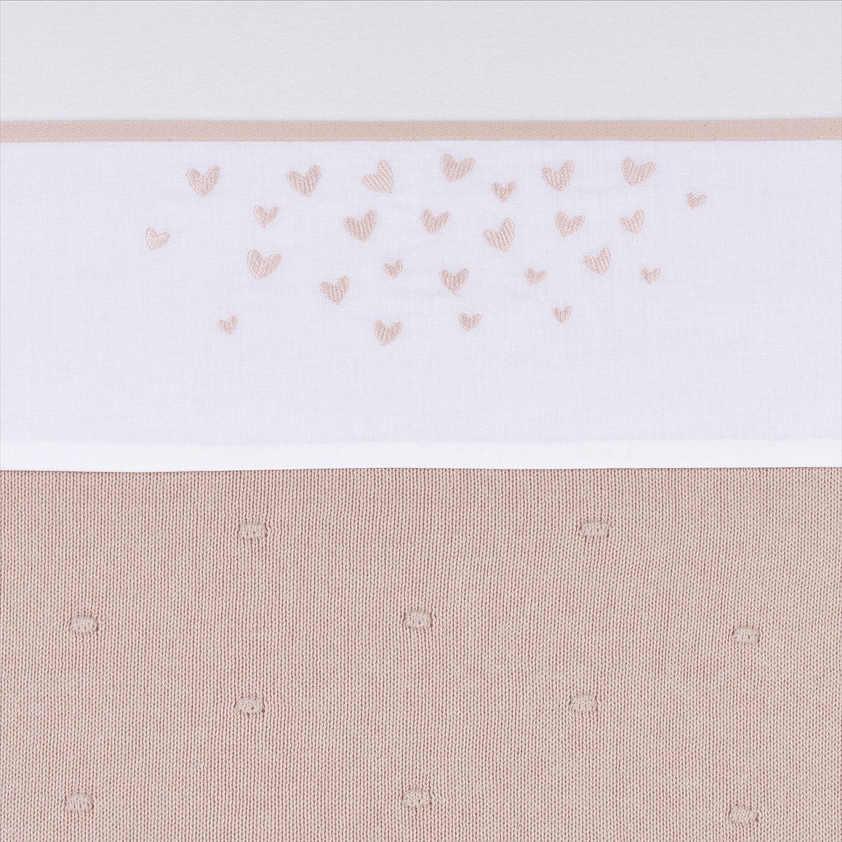 Meyco baby hearts wieglaken - soft pink - 75x100cm - 0.3 tog