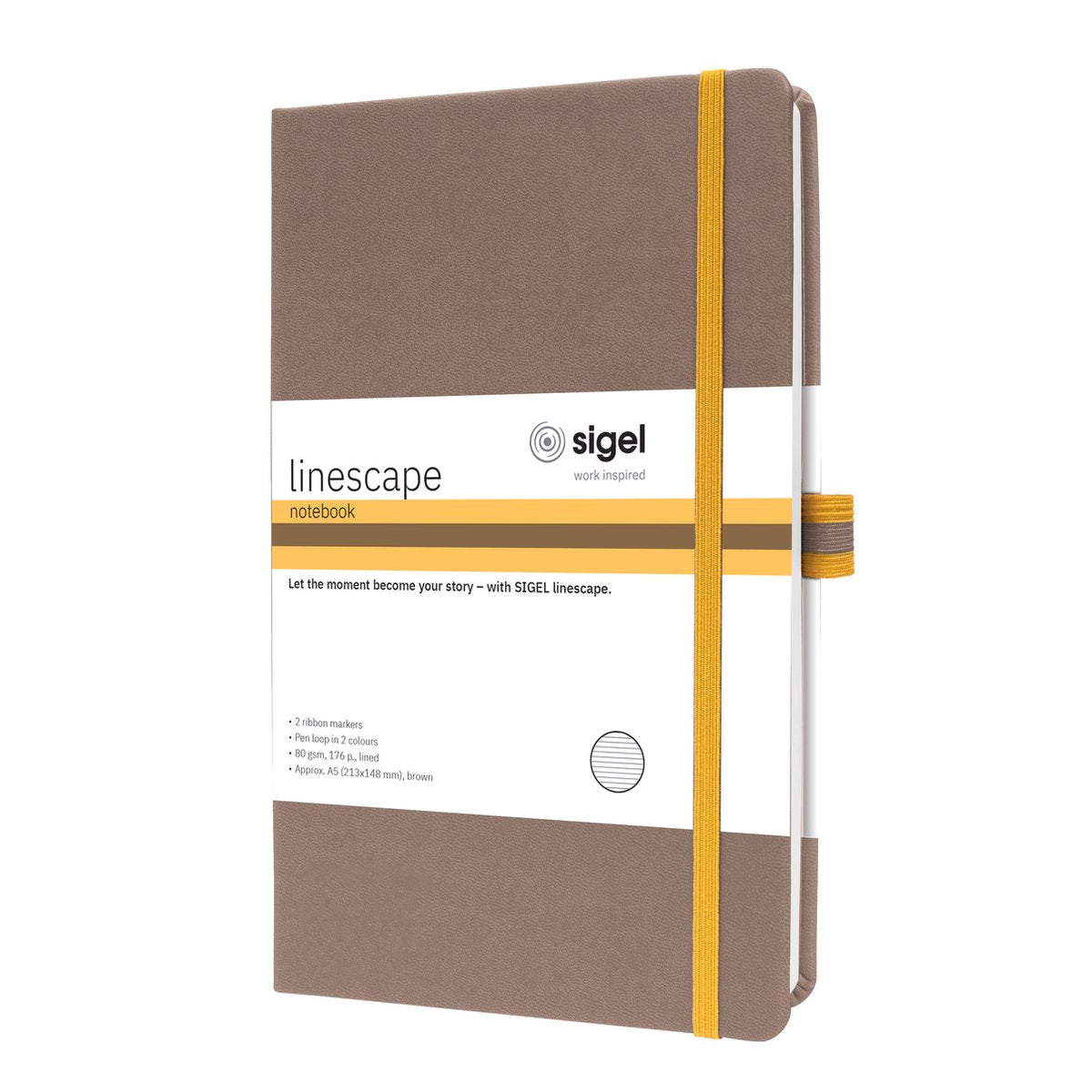 Sigel notitieboek a5 - linescape - bruin - gelinieerd - hardcover - si-ls103