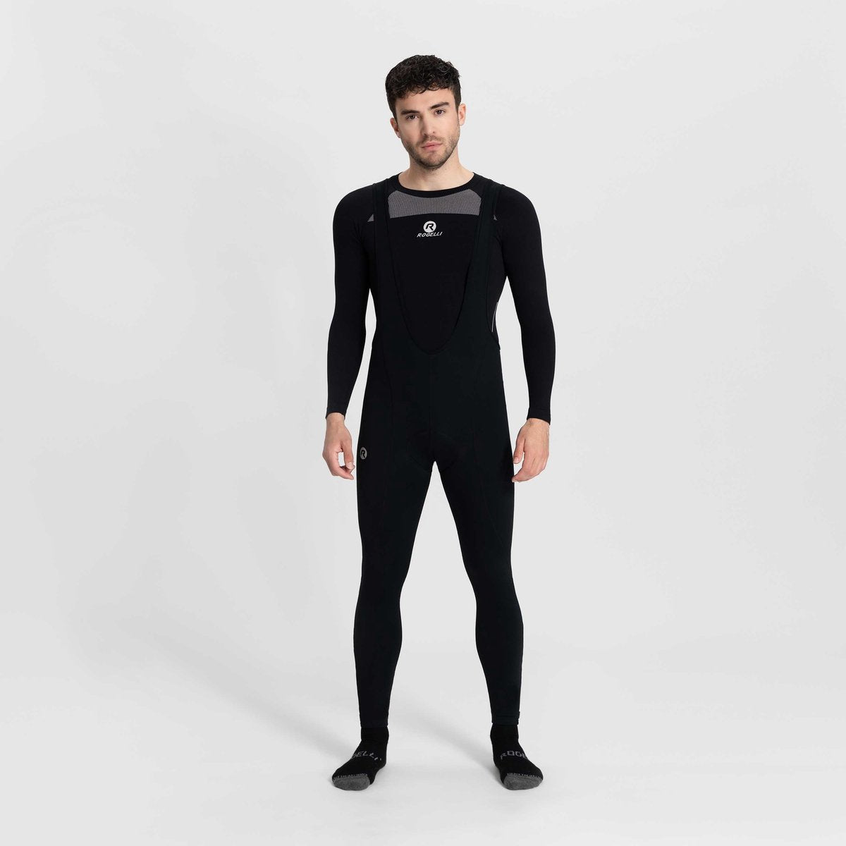 Rogelli core lange fietsbroek heren - zeem en bretels - zwart - xl