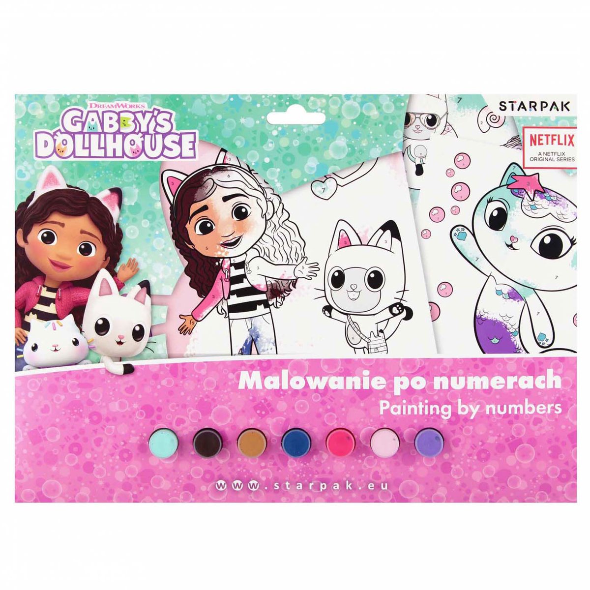 Euro-trade limited liability gabby's poppenhuis - schilderen op nummer - incl. 7 kleuren verf en penseel