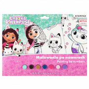 Euro-trade limited liability gabby's poppenhuis - schilderen op nummer - incl. 7 kleuren verf en penseel - afbeelding 1