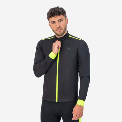 Rogelli core heren fietsjack - winter - waterafstotend - zwart fluor