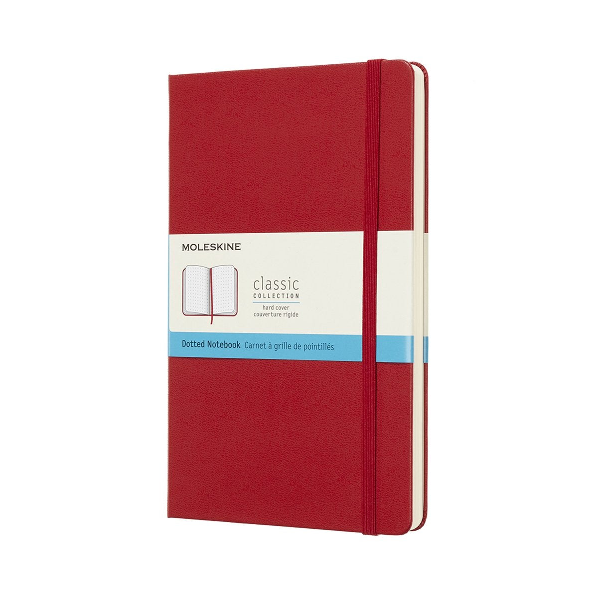 Moleskine classic notitieboek - large - hardcover - gestippeld - rood